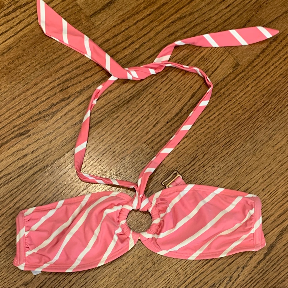 Vineyard Vines Pink Striped Bikini Top